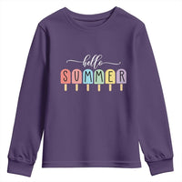 Hello Summer Vacation Ice Cream Popsicle Ice Lolly Youth Sweatshirt - Wonder Print Shop