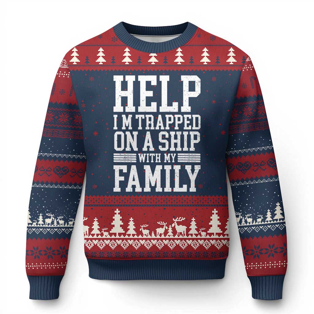 Funny Family Cruise Ugly Christmas Sweater Vacation Trip Matching Cruise Ship - Wonder Print Shop