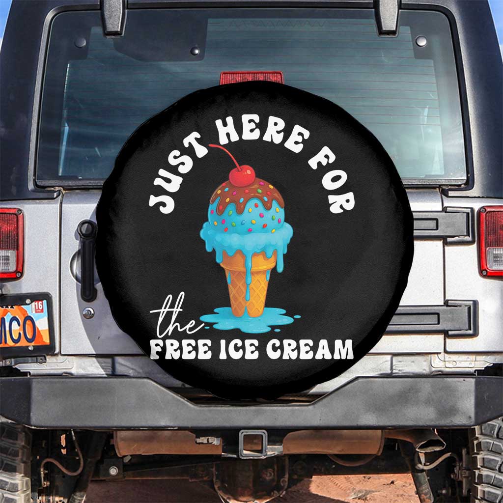 I'm Just Here For The Free Ice Cream Spare Tire Cover Funny Cruise Summer Vacation - Wonder Print Shop
