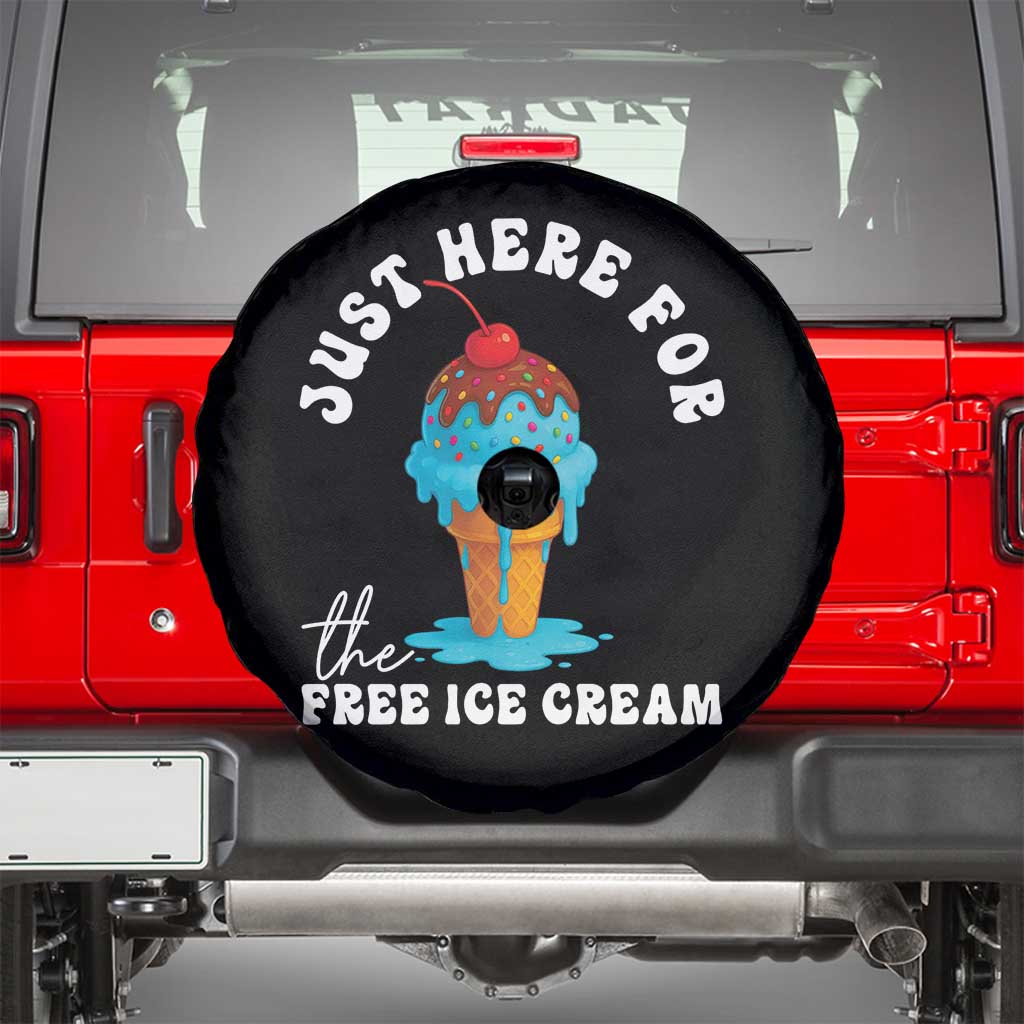 I'm Just Here For The Free Ice Cream Spare Tire Cover Funny Cruise Summer Vacation - Wonder Print Shop