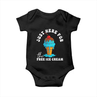 I'm Just Here For The Free Ice Cream Baby Onesie Funny Cruise Summer Vacation - Wonder Print Shop