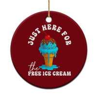 I'm Just Here For The Free Ice Cream Ceramic Ornament Funny Cruise Summer Vacation - Wonder Print Shop