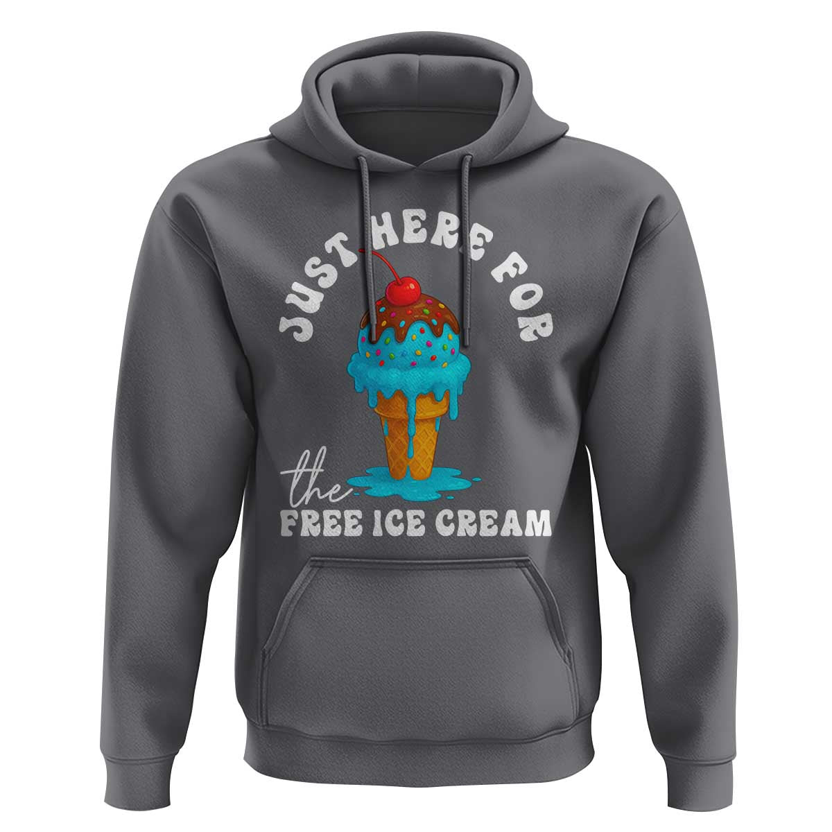 I'm Just Here For The Free Ice Cream Hoodie Funny Cruise Summer Vacation - Wonder Print Shop