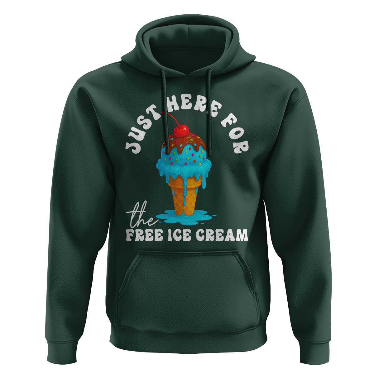 I'm Just Here For The Free Ice Cream Hoodie Funny Cruise Summer Vacation - Wonder Print Shop