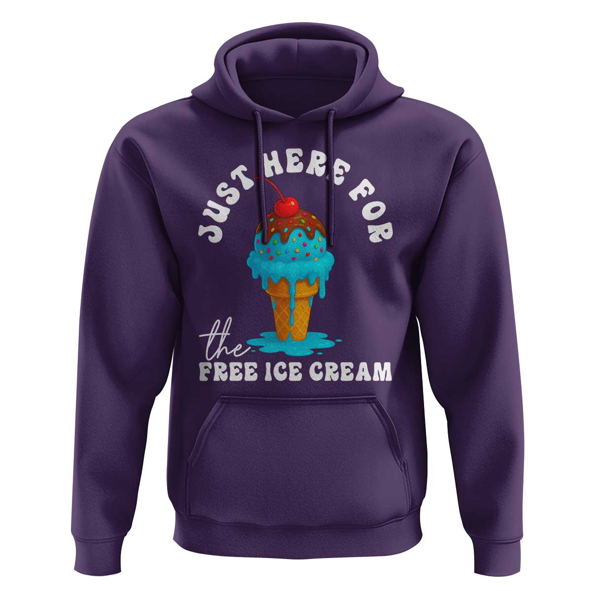 I'm Just Here For The Free Ice Cream Hoodie Funny Cruise Summer Vacation - Wonder Print Shop