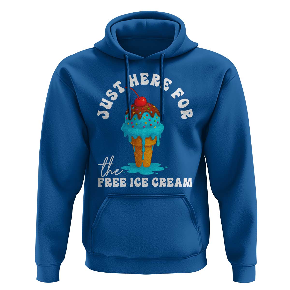 I'm Just Here For The Free Ice Cream Hoodie Funny Cruise Summer Vacation - Wonder Print Shop
