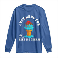 I'm Just Here For The Free Ice Cream Long Sleeve Shirt Funny Cruise Summer Vacation - Wonder Print Shop