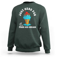 I'm Just Here For The Free Ice Cream Sweatshirt Funny Cruise Summer Vacation - Wonder Print Shop