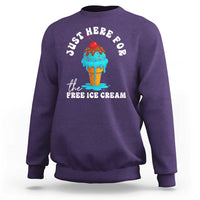 I'm Just Here For The Free Ice Cream Sweatshirt Funny Cruise Summer Vacation - Wonder Print Shop