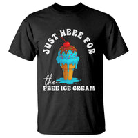 I'm Just Here For The Free Ice Cream T Shirt Funny Cruise Summer Vacation - Wonder Print Shop