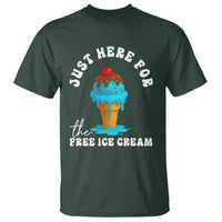 I'm Just Here For The Free Ice Cream T Shirt Funny Cruise Summer Vacation - Wonder Print Shop