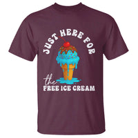 I'm Just Here For The Free Ice Cream T Shirt Funny Cruise Summer Vacation - Wonder Print Shop