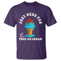 I'm Just Here For The Free Ice Cream T Shirt Funny Cruise Summer Vacation - Wonder Print Shop