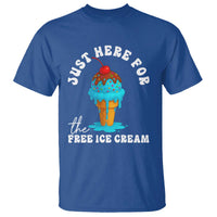 I'm Just Here For The Free Ice Cream T Shirt Funny Cruise Summer Vacation - Wonder Print Shop