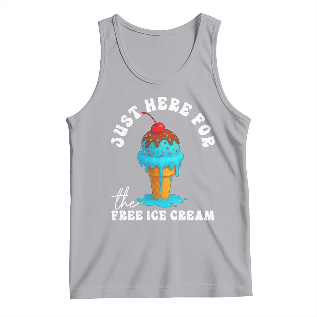 I'm Just Here For The Free Ice Cream Tank Top Funny Cruise Summer Vacation - Wonder Print Shop