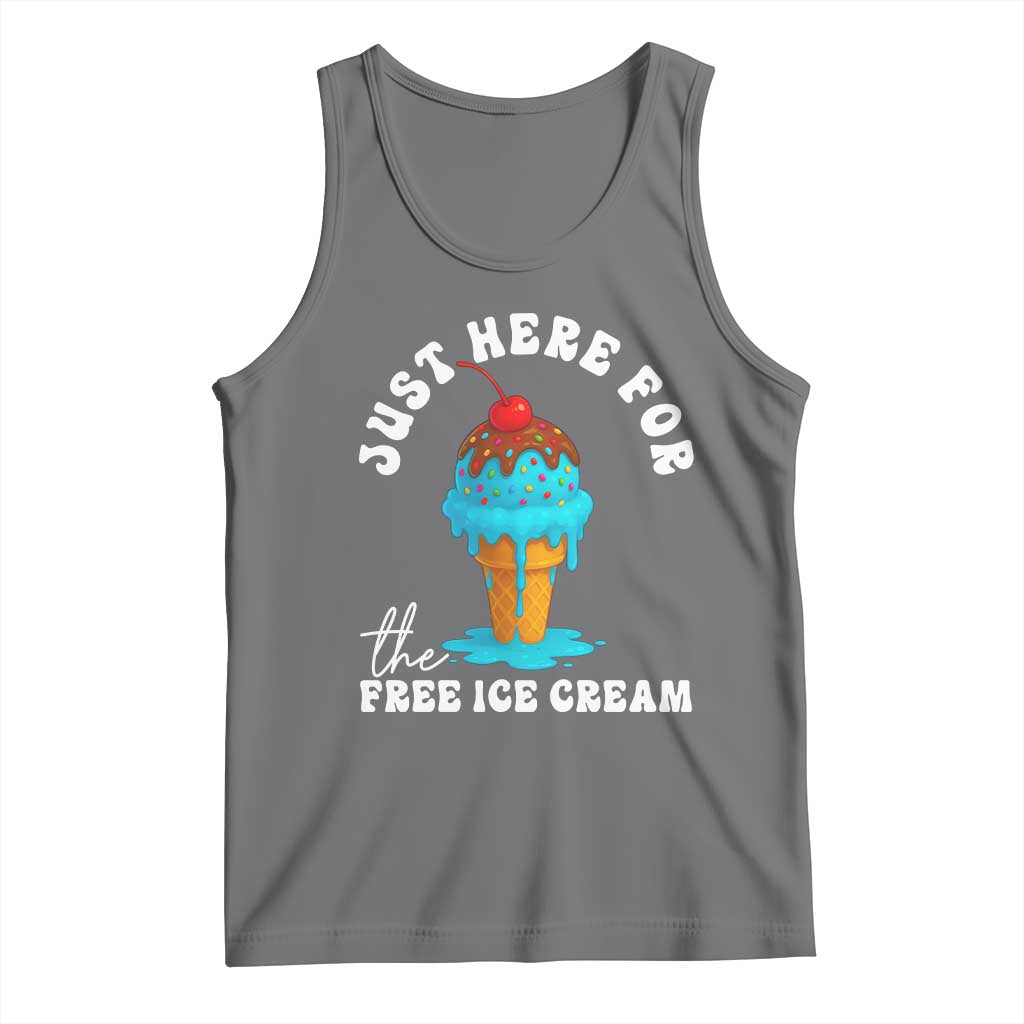 I'm Just Here For The Free Ice Cream Tank Top Funny Cruise Summer Vacation - Wonder Print Shop