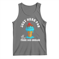 I'm Just Here For The Free Ice Cream Tank Top Funny Cruise Summer Vacation - Wonder Print Shop