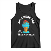 I'm Just Here For The Free Ice Cream Tank Top Funny Cruise Summer Vacation - Wonder Print Shop