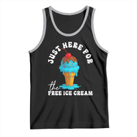 I'm Just Here For The Free Ice Cream Tank Top Funny Cruise Summer Vacation - Wonder Print Shop