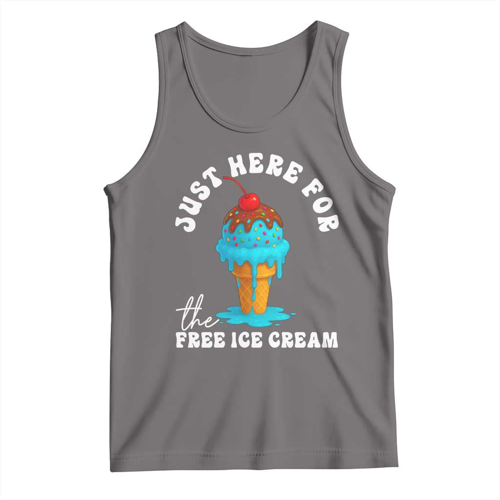 I'm Just Here For The Free Ice Cream Tank Top Funny Cruise Summer Vacation - Wonder Print Shop