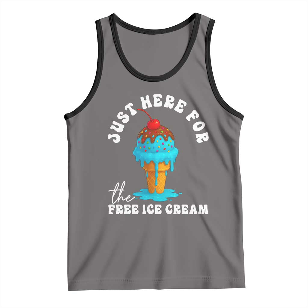 I'm Just Here For The Free Ice Cream Tank Top Funny Cruise Summer Vacation - Wonder Print Shop