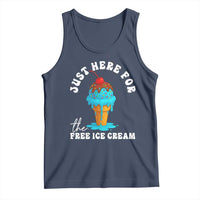 I'm Just Here For The Free Ice Cream Tank Top Funny Cruise Summer Vacation - Wonder Print Shop
