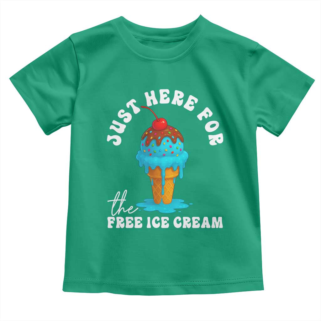 I'm Just Here For The Free Ice Cream Toddler T Shirt Funny Cruise Summer Vacation - Wonder Print Shop