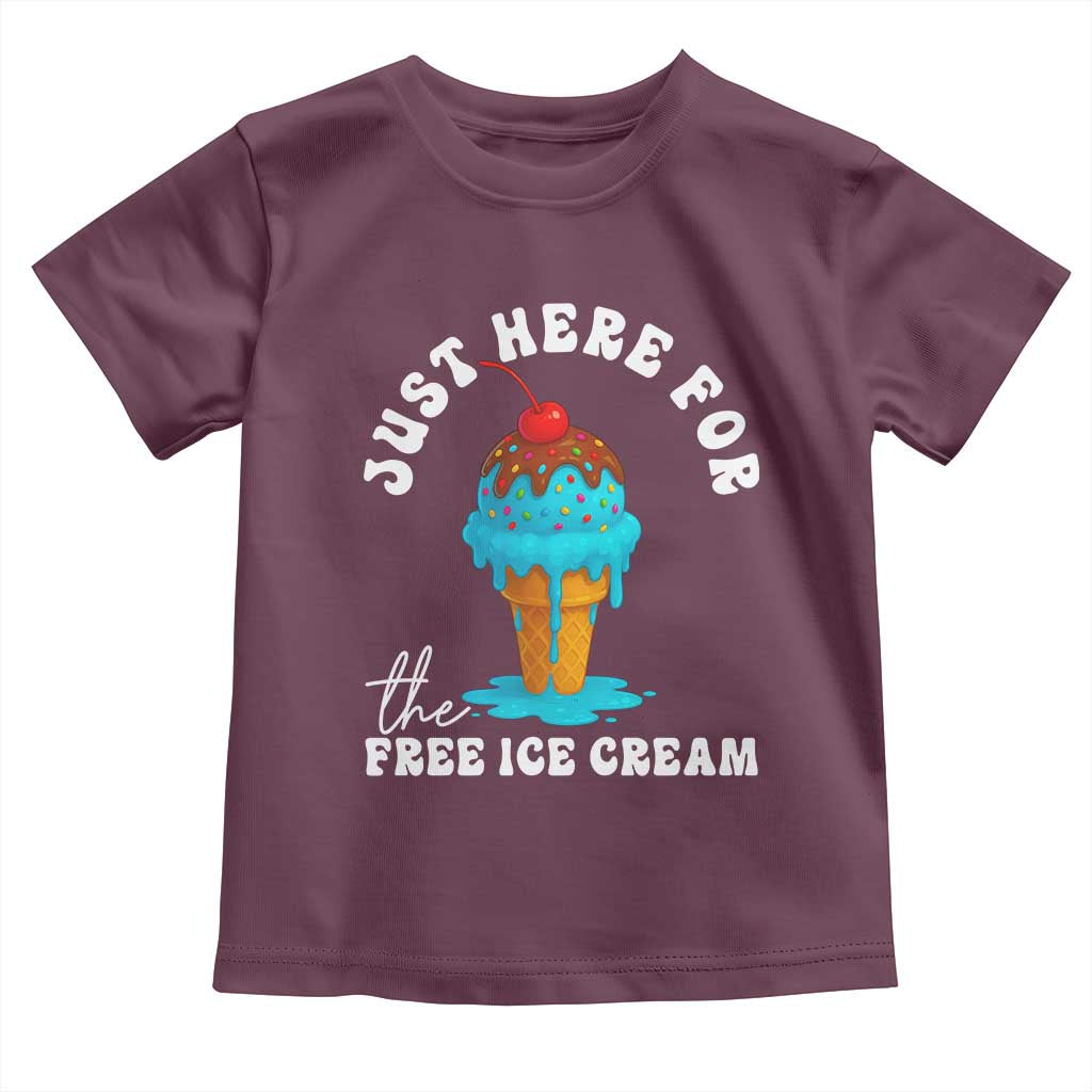 I'm Just Here For The Free Ice Cream Toddler T Shirt Funny Cruise Summer Vacation - Wonder Print Shop
