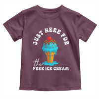 I'm Just Here For The Free Ice Cream Toddler T Shirt Funny Cruise Summer Vacation - Wonder Print Shop
