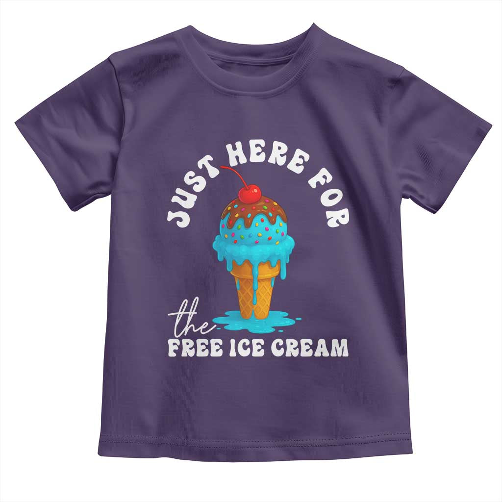 I'm Just Here For The Free Ice Cream Toddler T Shirt Funny Cruise Summer Vacation - Wonder Print Shop