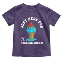 I'm Just Here For The Free Ice Cream Toddler T Shirt Funny Cruise Summer Vacation - Wonder Print Shop