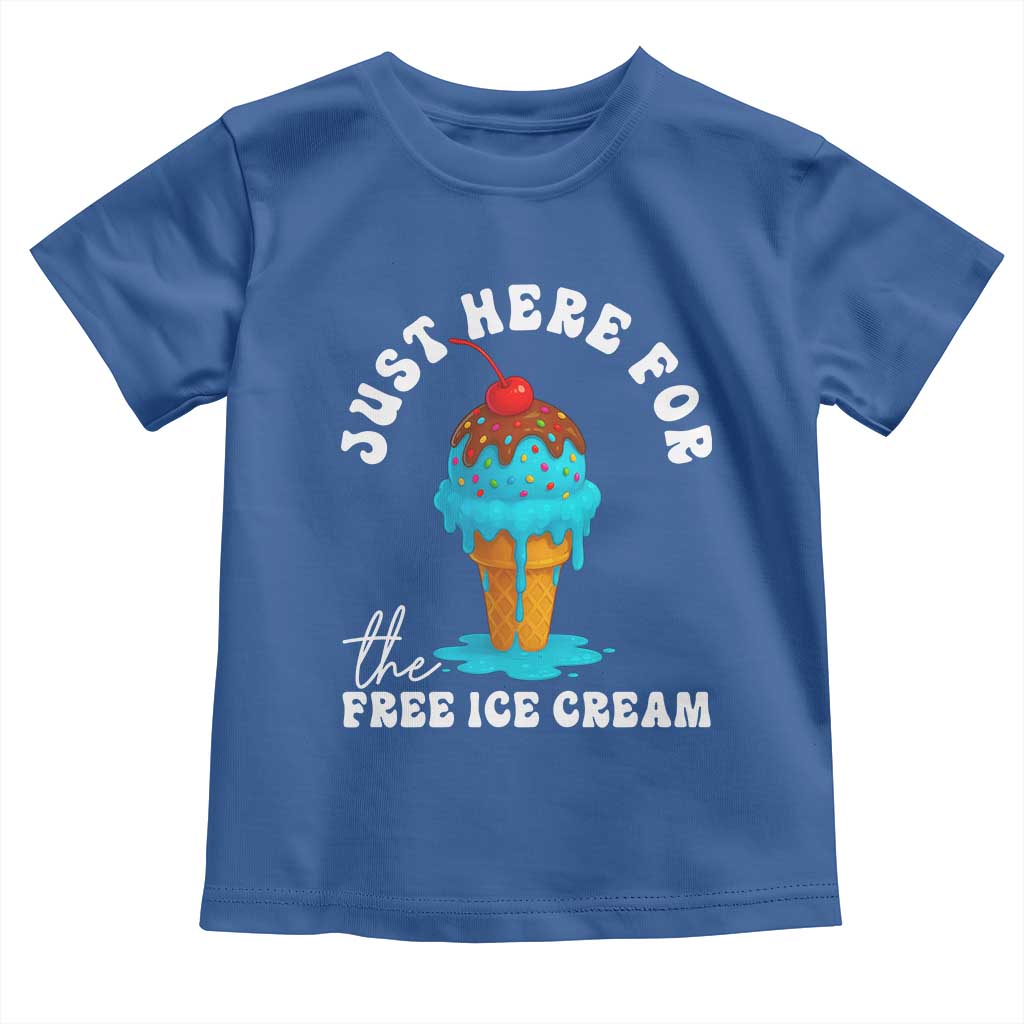 I'm Just Here For The Free Ice Cream Toddler T Shirt Funny Cruise Summer Vacation - Wonder Print Shop