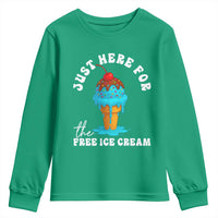 I'm Just Here For The Free Ice Cream Youth Sweatshirt Funny Cruise Summer Vacation - Wonder Print Shop