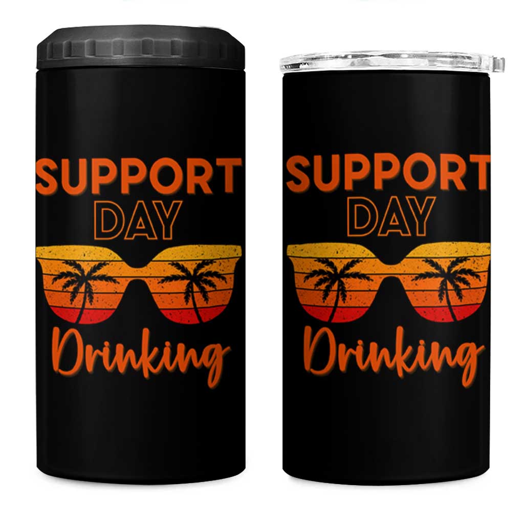 Funny Drinking 4 in 1 Can Cooler Tumbler Support Day Drinking Summer Beach Vacation - Wonder Print Shop