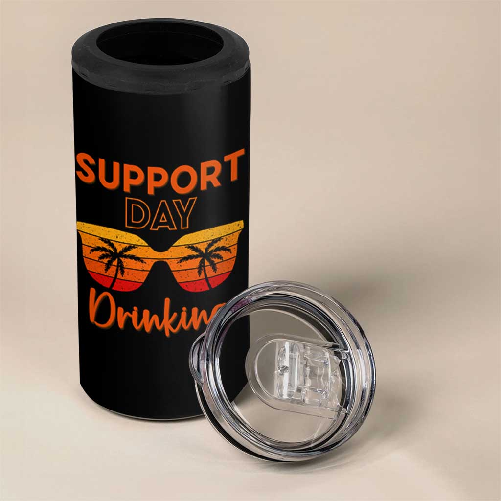 Funny Drinking 4 in 1 Can Cooler Tumbler Support Day Drinking Summer Beach Vacation - Wonder Print Shop