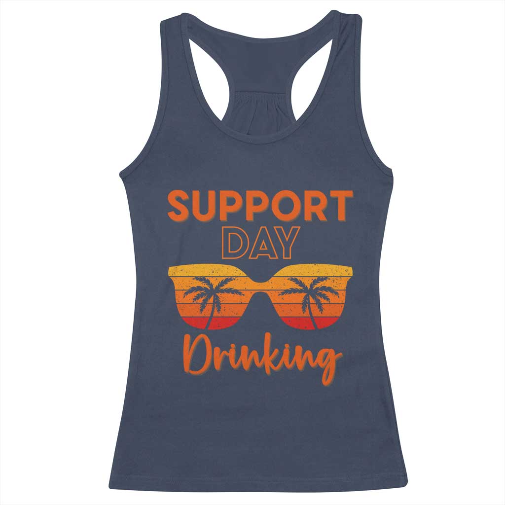 Funny Drinking Racerback Tank Top Support Day Drinking Summer Beach Vacation - Wonder Print Shop