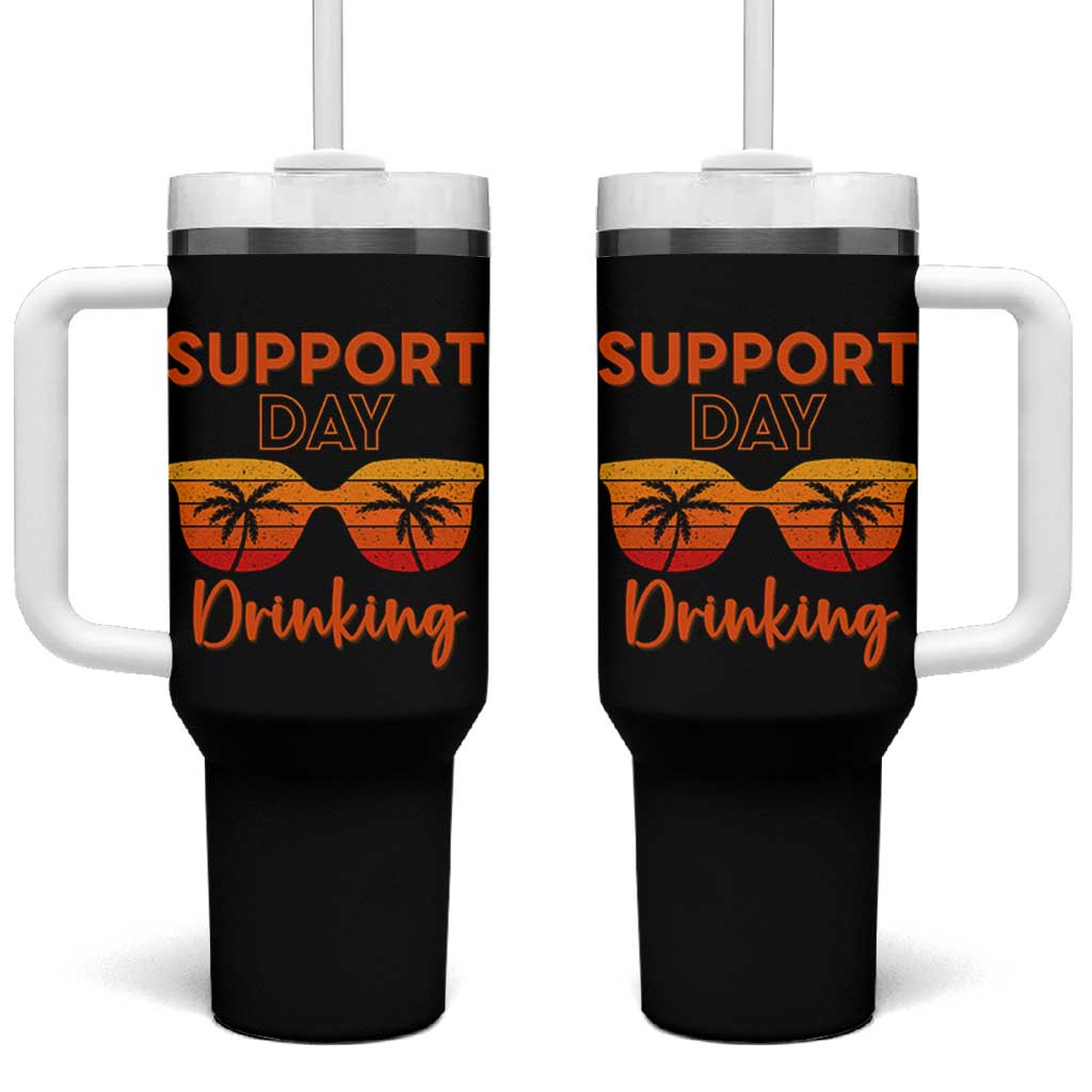 Funny Drinking Tumbler With Handle Support Day Drinking Summer Beach Vacation - Wonder Print Shop