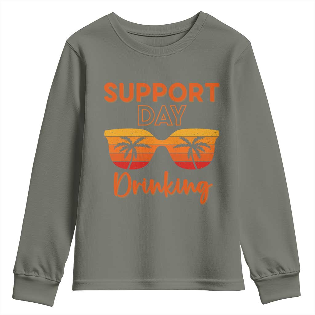 Funny Drinking Youth Sweatshirt Support Day Drinking Summer Beach Vacation - Wonder Print Shop