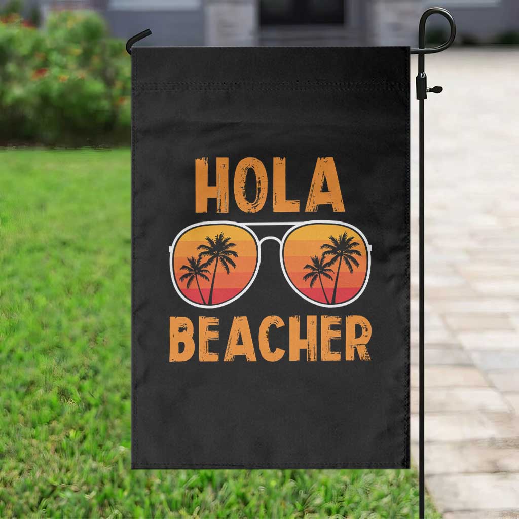 Hola Beaches Garden Flag Funny Beach Vacation Summer - Wonder Print Shop