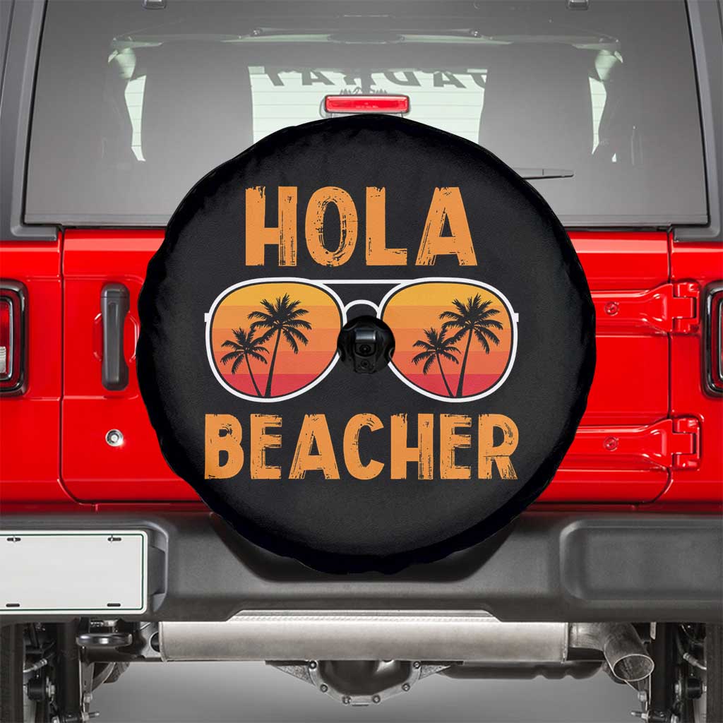 Hola Beaches Spare Tire Cover Funny Beach Vacation Summer - Wonder Print Shop