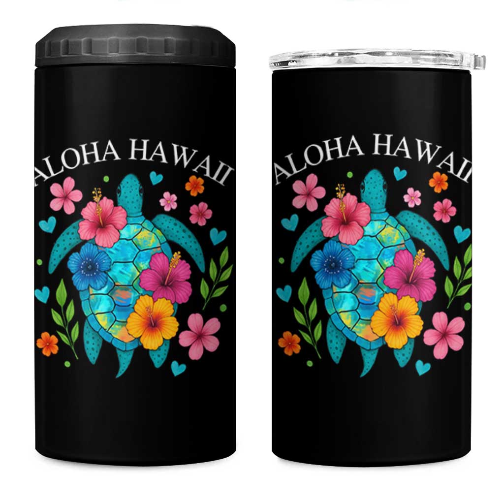 Aloha Hawaii 4 in 1 Can Cooler Tumbler Sea Turtle Summer Hawaiian Island - Wonder Print Shop