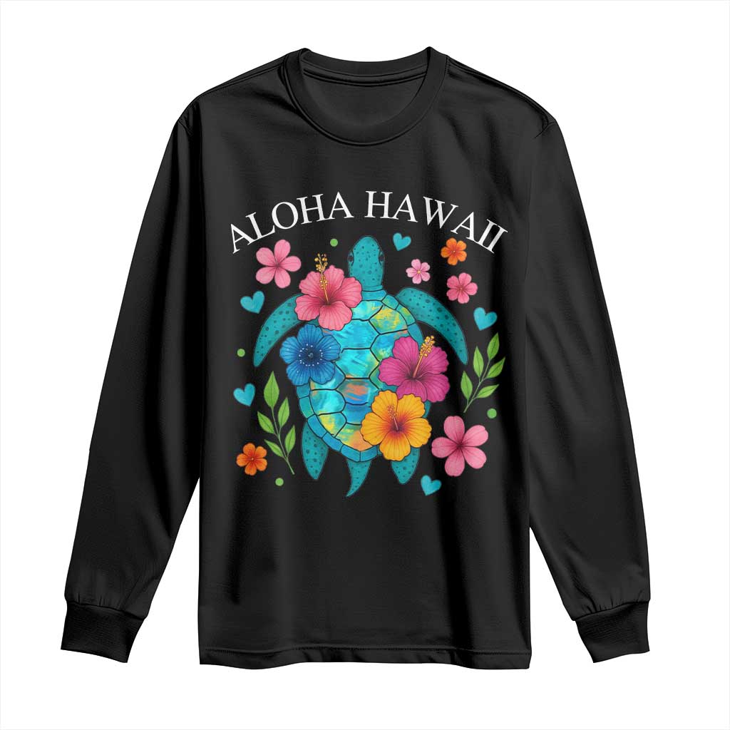 Aloha Hawaii Long Sleeve Shirt Sea Turtle Summer Hawaiian Island - Wonder Print Shop