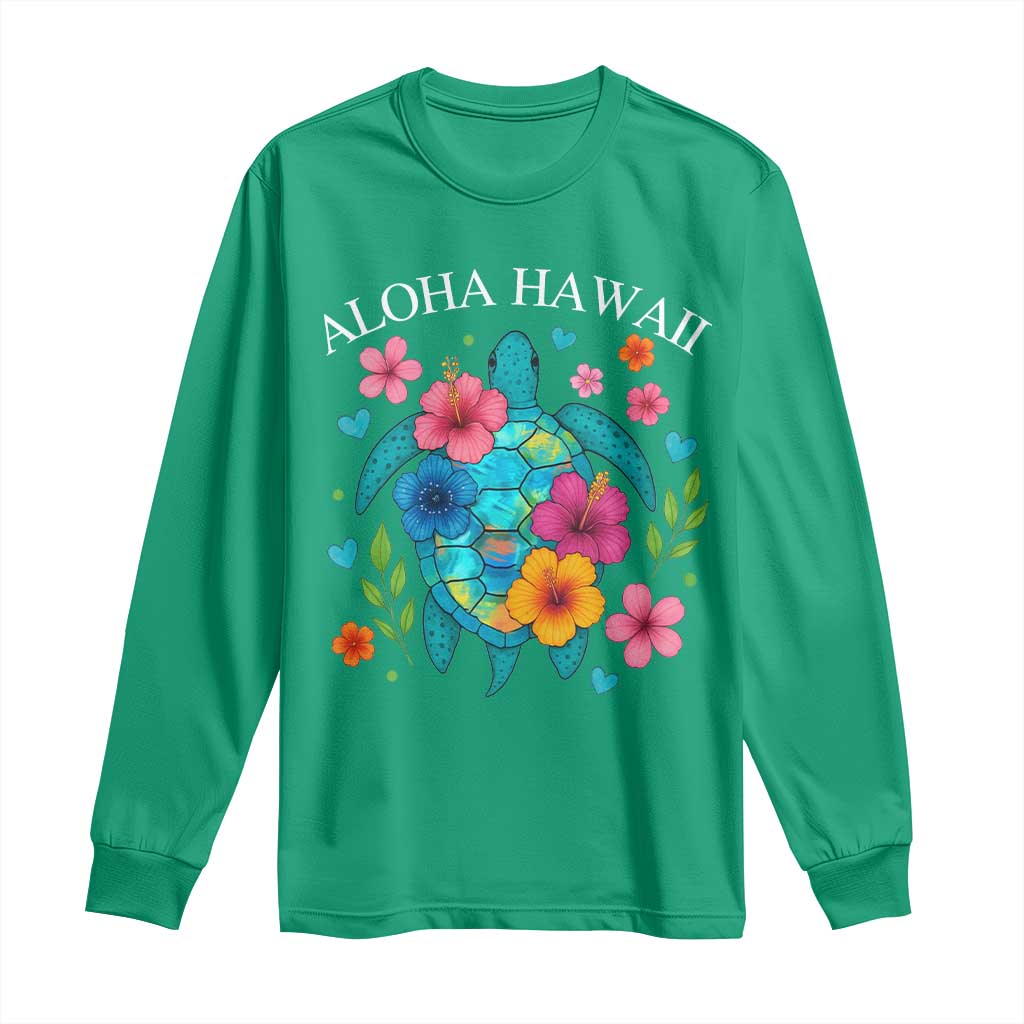 Aloha Hawaii Long Sleeve Shirt Sea Turtle Summer Hawaiian Island - Wonder Print Shop