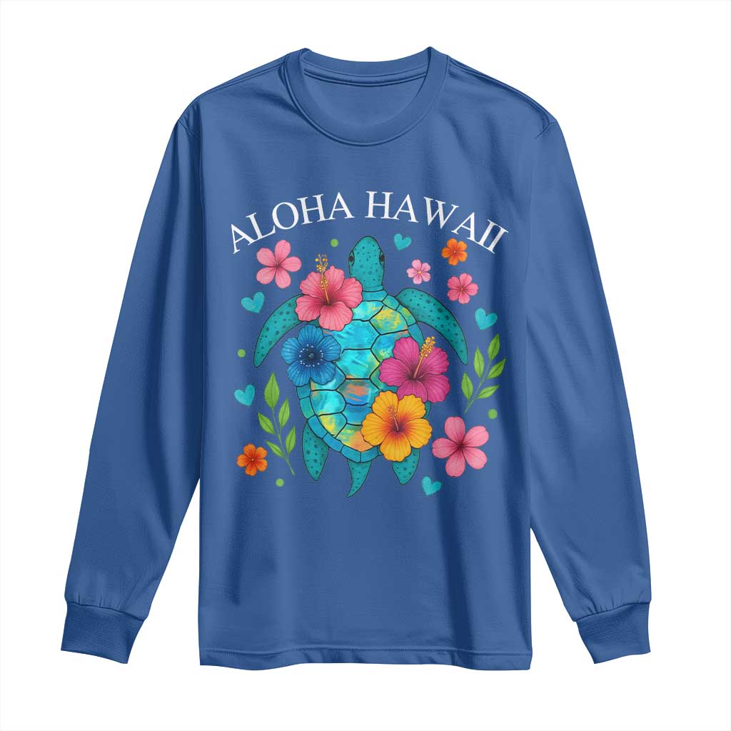 Aloha Hawaii Long Sleeve Shirt Sea Turtle Summer Hawaiian Island - Wonder Print Shop