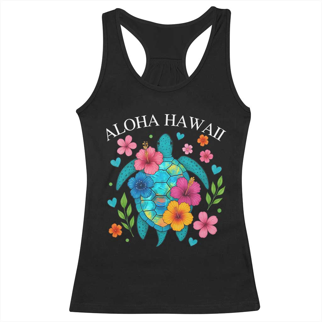 Aloha Hawaii Racerback Tank Top Sea Turtle Summer Hawaiian Island - Wonder Print Shop
