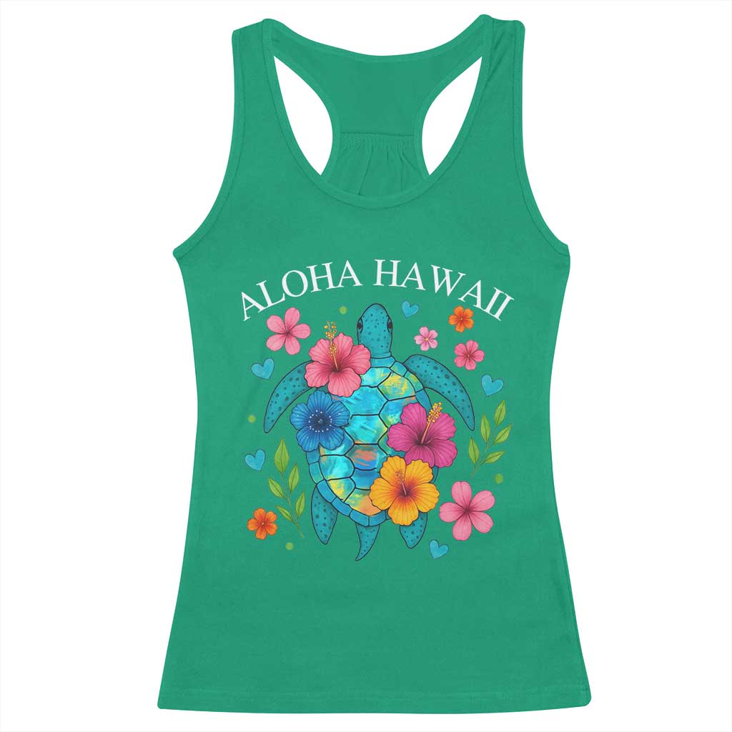 Aloha Hawaii Racerback Tank Top Sea Turtle Summer Hawaiian Island - Wonder Print Shop