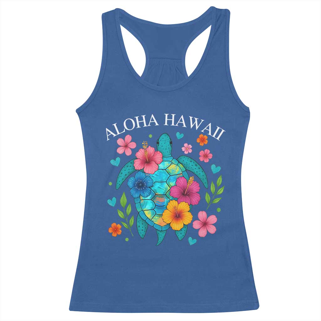 Aloha Hawaii Racerback Tank Top Sea Turtle Summer Hawaiian Island - Wonder Print Shop
