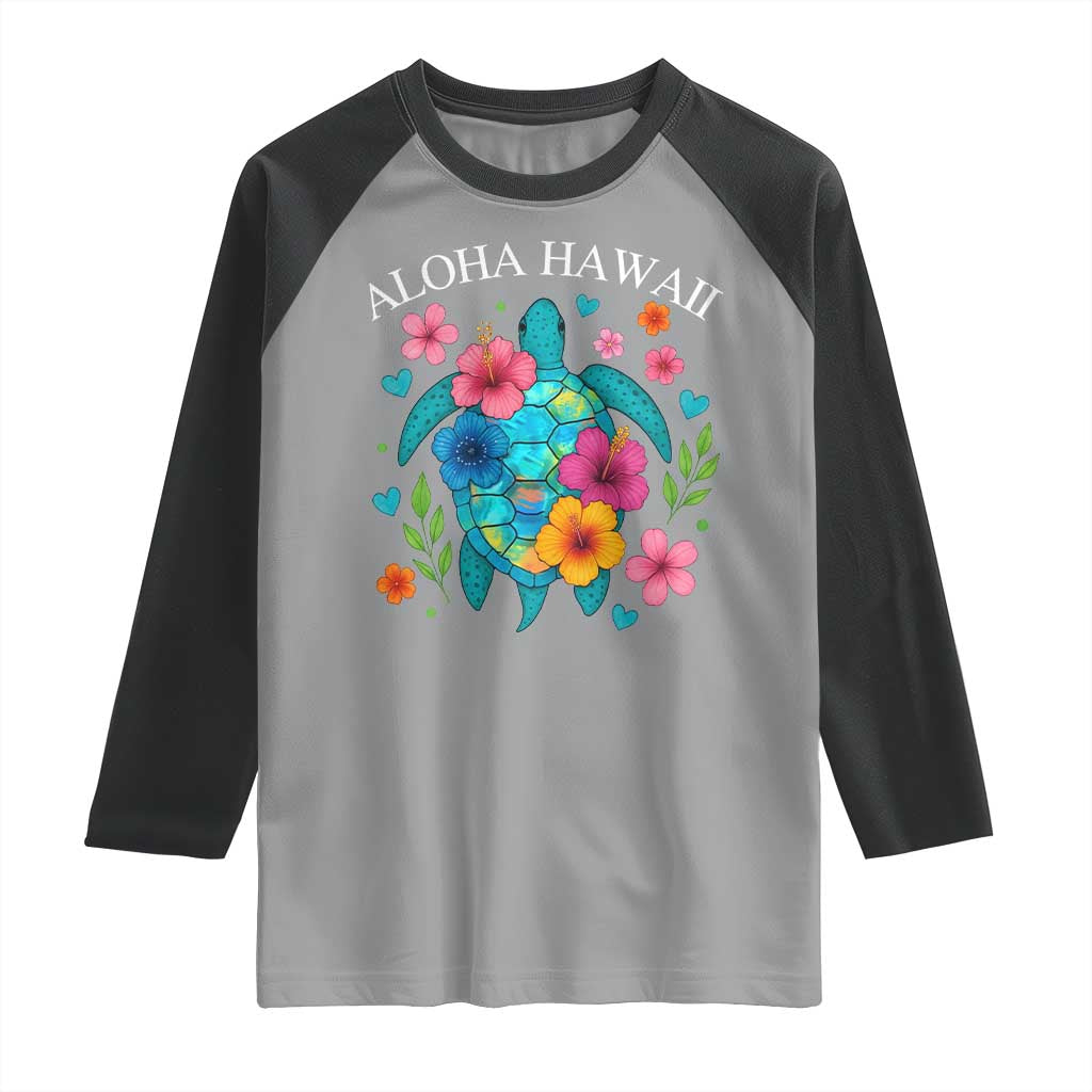 Aloha Hawaii Raglan Shirt Sea Turtle Summer Hawaiian Island - Wonder Print Shop