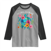 Aloha Hawaii Raglan Shirt Sea Turtle Summer Hawaiian Island - Wonder Print Shop