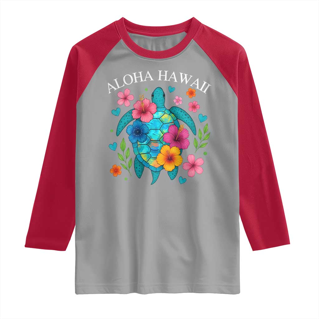 Aloha Hawaii Raglan Shirt Sea Turtle Summer Hawaiian Island - Wonder Print Shop